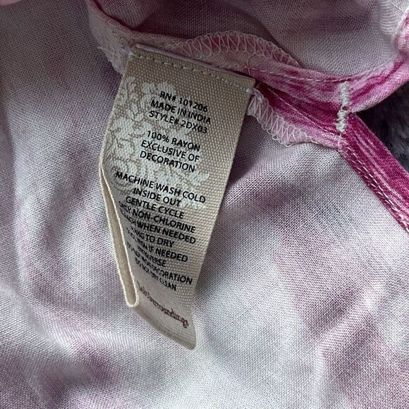 Soft Surroundings Altea Ikat Pink Floral Tunic Blouse Beaded Embroidered Size XL - Picture 7 of 10